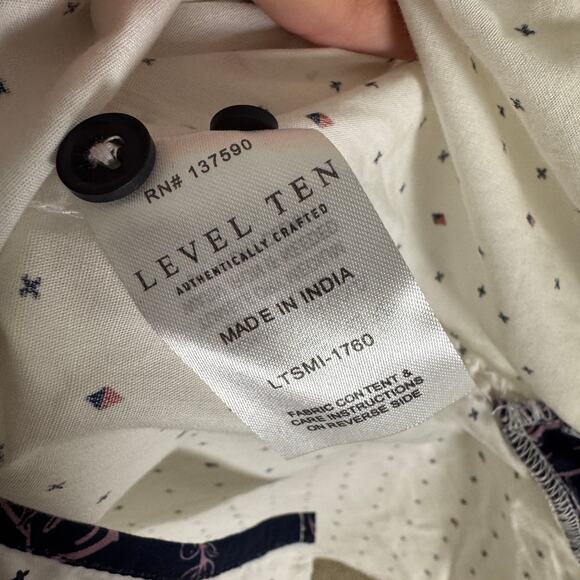 Level Ten Peached Poplin Button Up Cotton Shortsleeve Shirt US Men's L - Picture 5 of 7